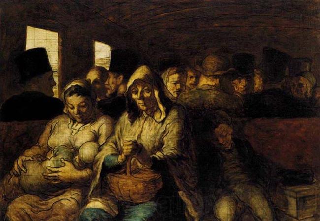 Honore  Daumier The Third-class Carriage France oil painting art